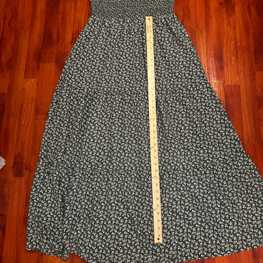 Zattcas Smocked top Olive Patterned Maxi Dress size L - Picture 6 of 13